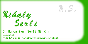 mihaly serli business card